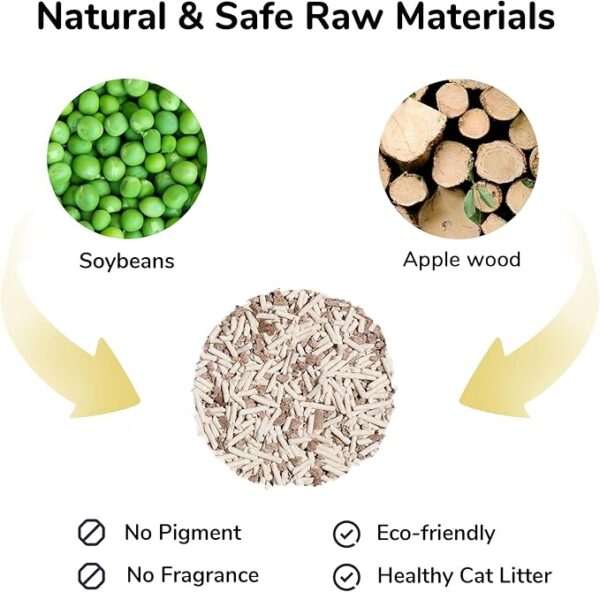 FUKUMARU Mixed Cat Litter (Apple Wood)  2.7 kg/6 LB - Image 5