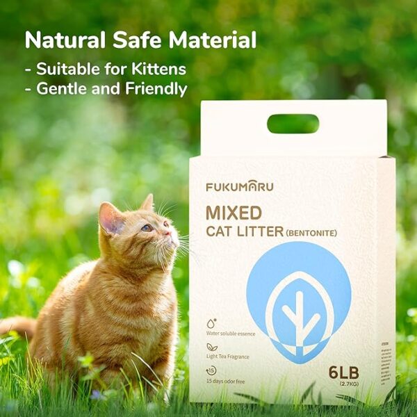 FUKUMARU Mixed Cat Litter (White tea)  2.7 kg/6 LB - Image 6